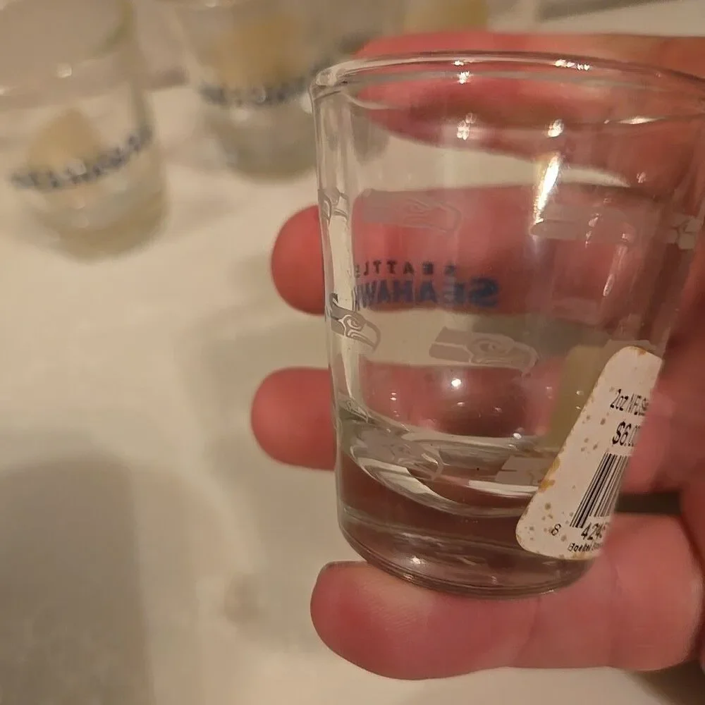 Seattle Seahawks Shot Glasses 4pc Brand Logo 2oz NFL Football Barware Gameday